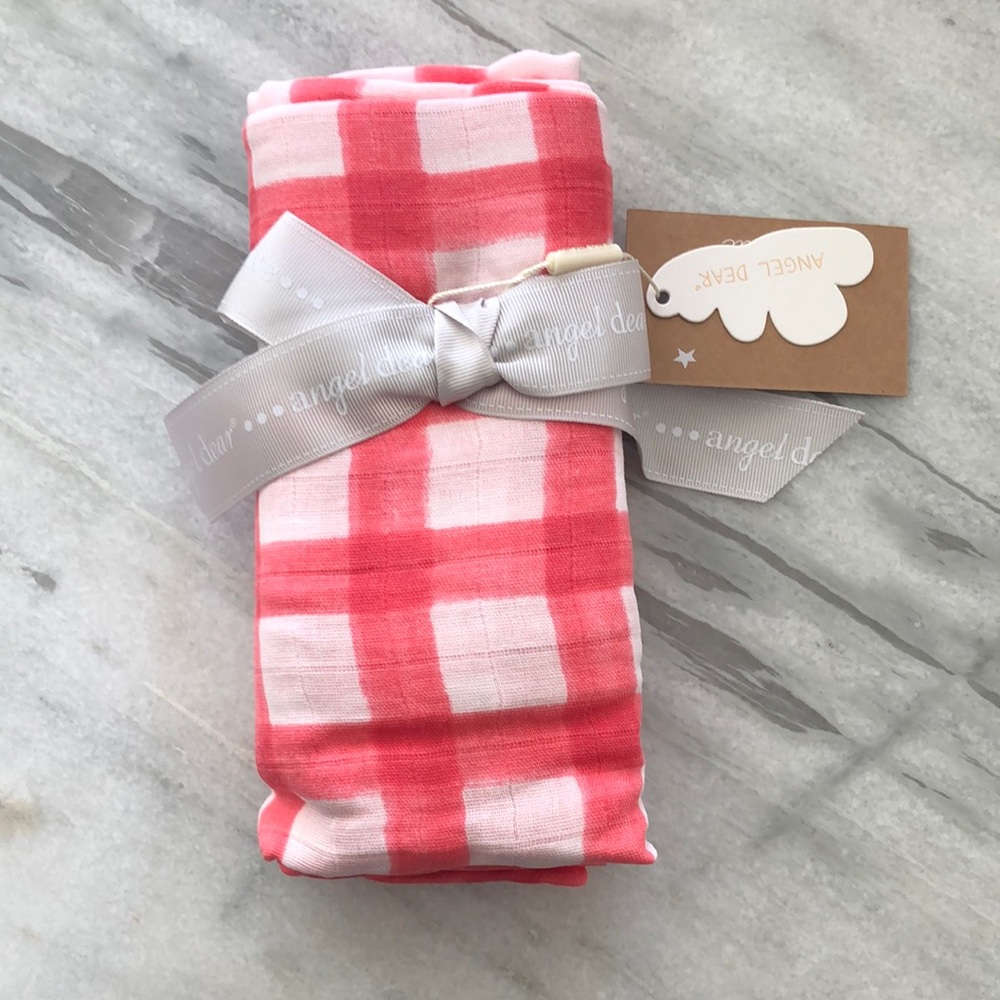 Angel Dear Painted Gingham Red NWT
